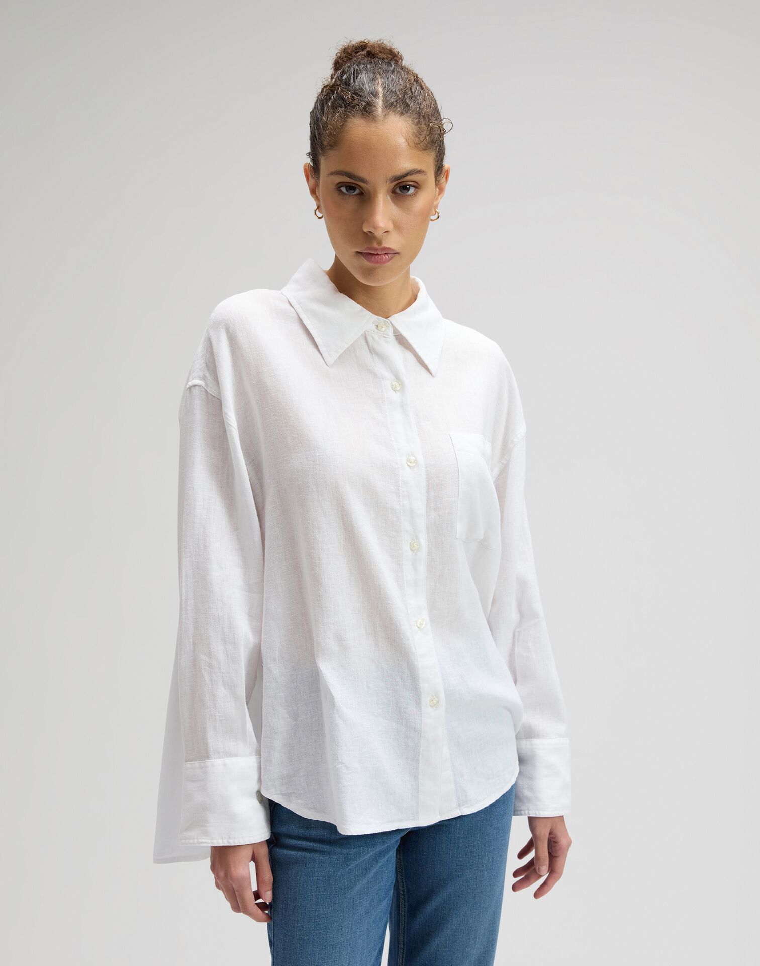 112378892 00 XS KOSZULA LOOSE SHIRT BRIGHT WHITE
