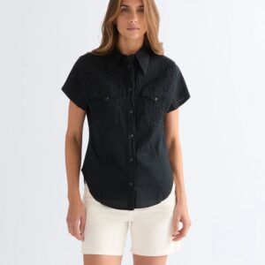112379035 00 S KOSZULA SS STYLIZED WESTERN BLACK
