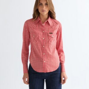 112379036 00 S KOSZULA WESTERN SHIRT FLAME SCARLET