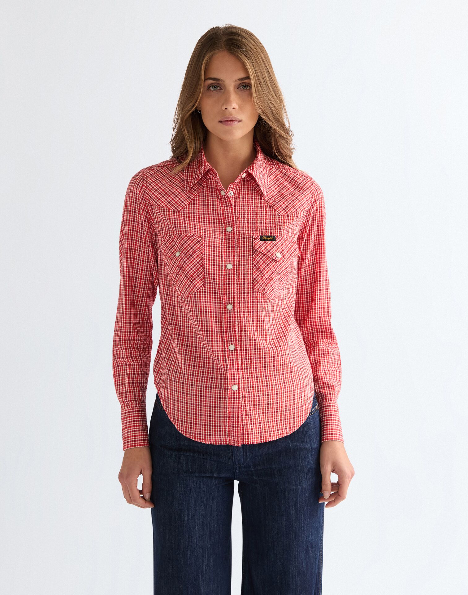112379036 00 S KOSZULA WESTERN SHIRT FLAME SCARLET