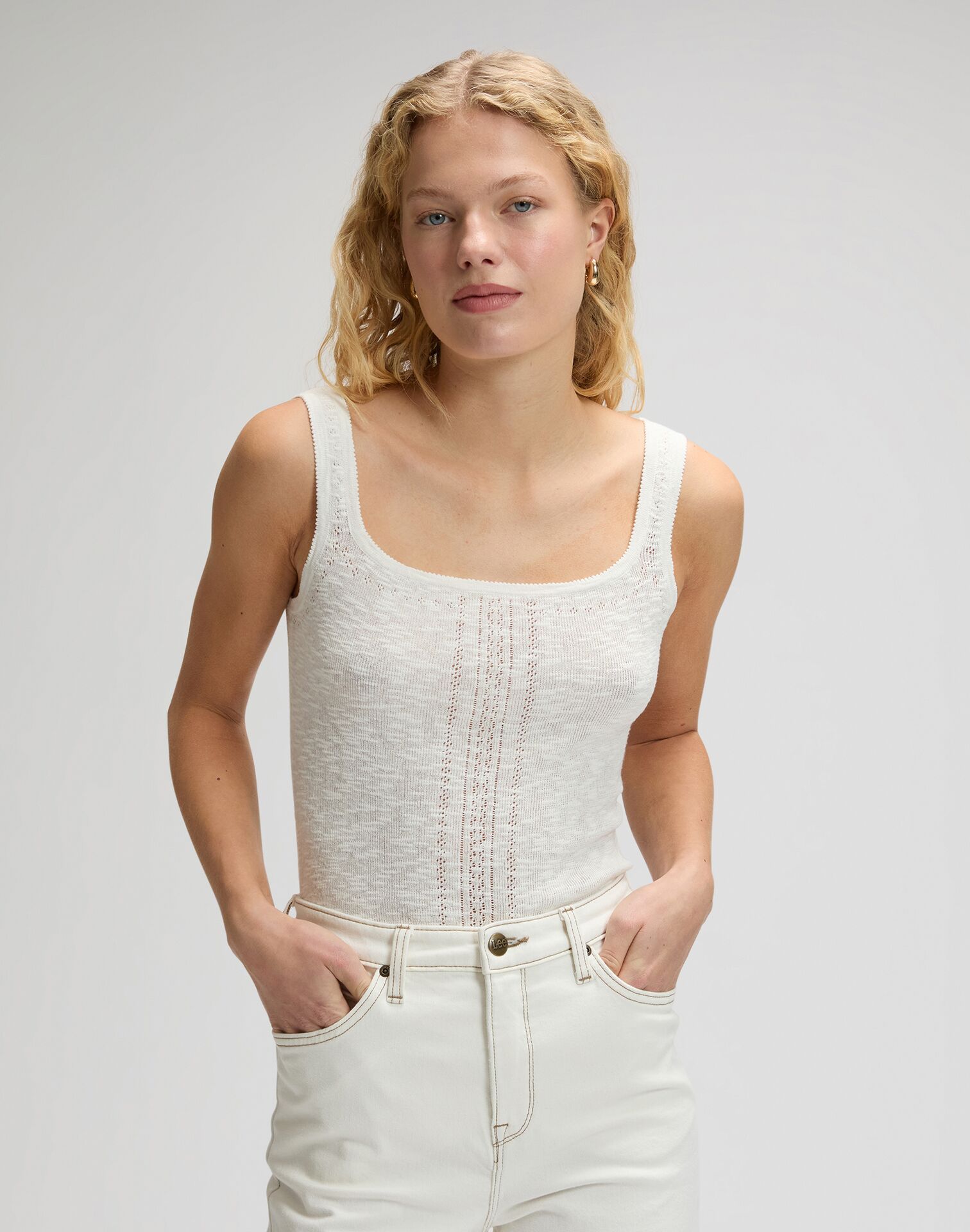 112379275 00 XS KOSZULKA KNITTED TANK ECRU