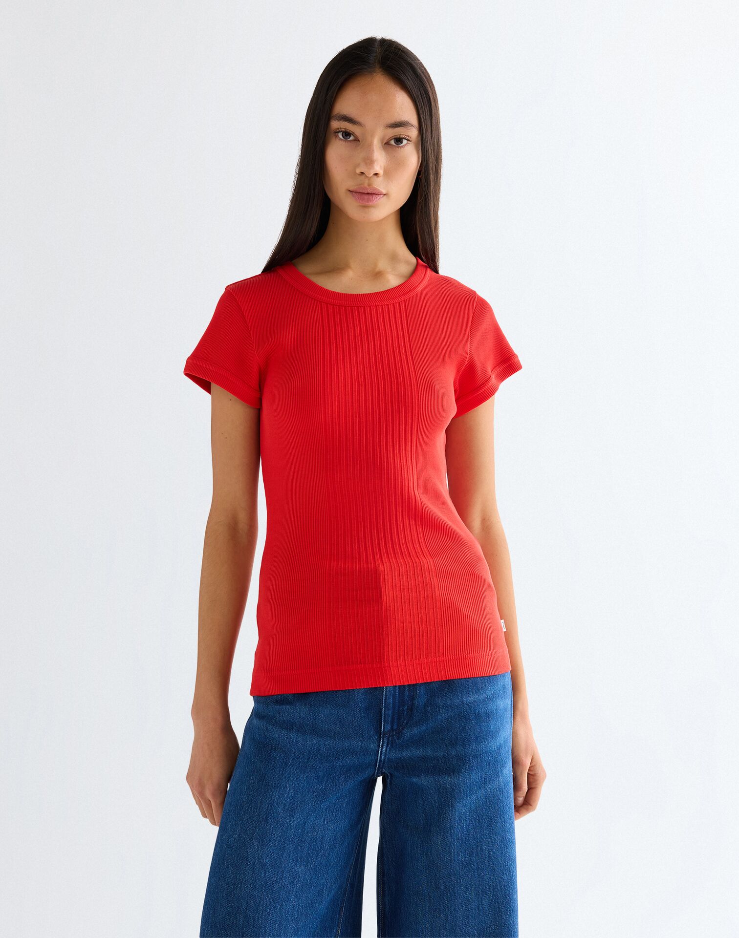 112380151 00 XS KOSZULKA CAPPED RIB SHIRT FLAME SC