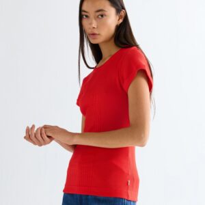 112380151 00 XS KOSZULKA CAPPED RIB SHIRT FLAME SC